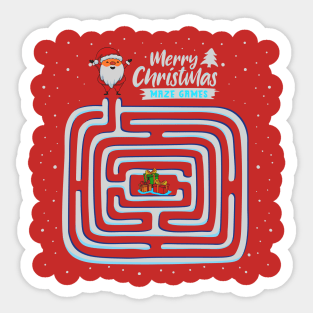 Santa With Maze Game Sticker